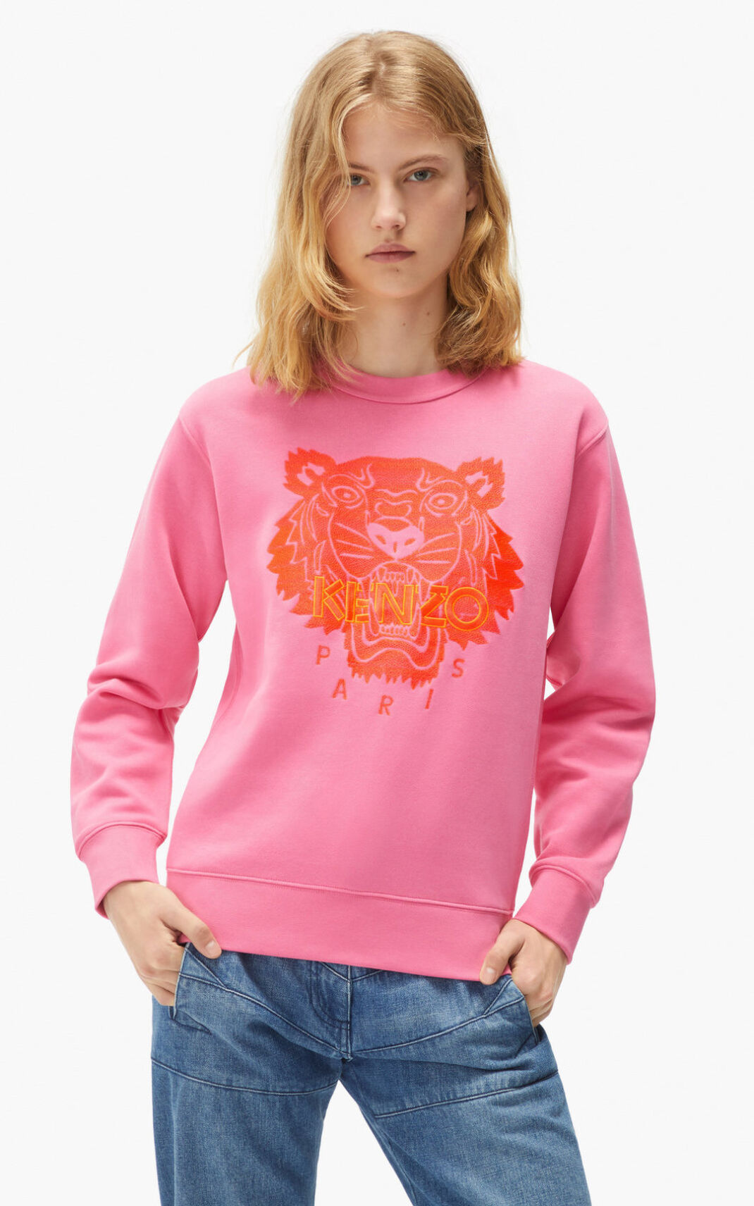 Kenzo Tiger Sudadera Mujer Rosas | 8156940-ML